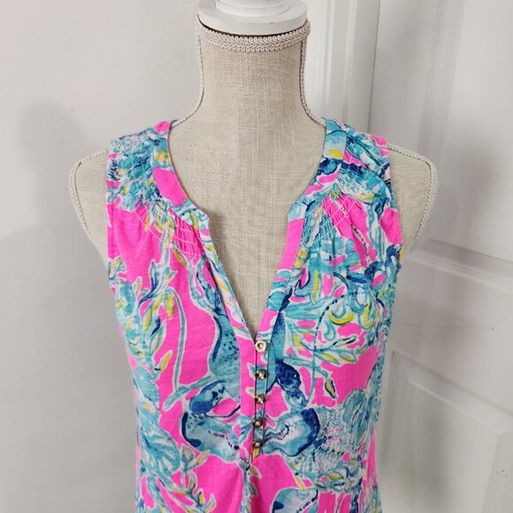 Lilly Pulitzer Top Womens S Essie Lobsters In Love Tropical Resort Cruise - Picture 2 of 12